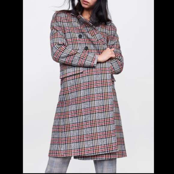 ❤️LAST ❤️ NWT ZARA LONG DOUBLE BREASTED COAT - Picture 3 of 13